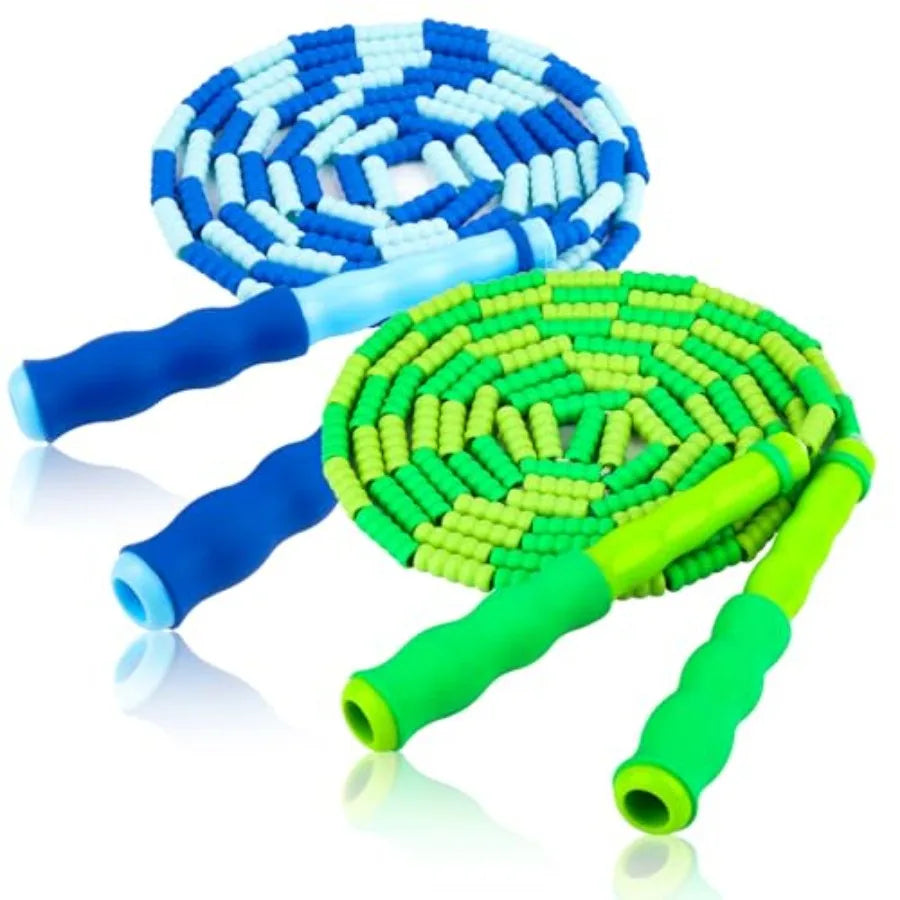 Jump Rope for,Adjustable Jump Ropes for 4 5 6 7 8 10 12, Tangle Free Jumping Rope Age 8-12, Segmented Soft Beaded Skipping Rope