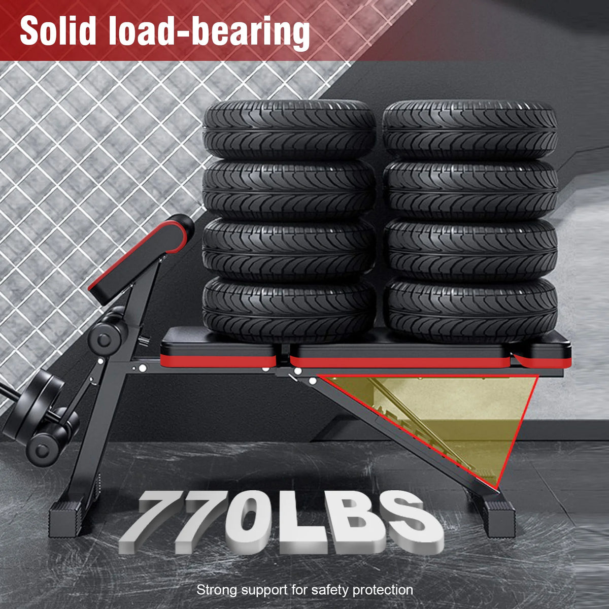 7-Level Foldable Weight Bench Fitness Workout Adjustable Extended Headrest Leg Extension Dumbbell Bench Incline for Full Body