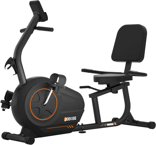 Recumbent Exercise Bike for Seniors,Stationary Bikes for Home, 300LB Capacity & 16 Levels Magnetic Resistance, Heart Rate Handle