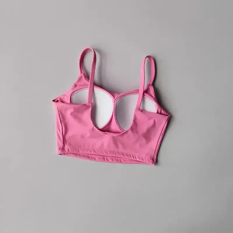 Women Sports Bra Push Up Fixed Padded Fitness Vest for Running Gym Yoga Breathable Sports Underwear Top