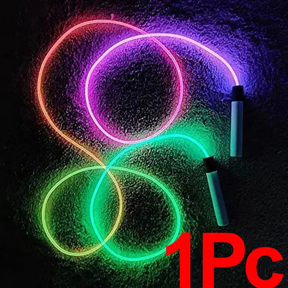 Luminous Jump Rope Kids Adults LED Glowing Skipping String Rope Fitness Training ABS Anti Slip Handles Outdoor Sports