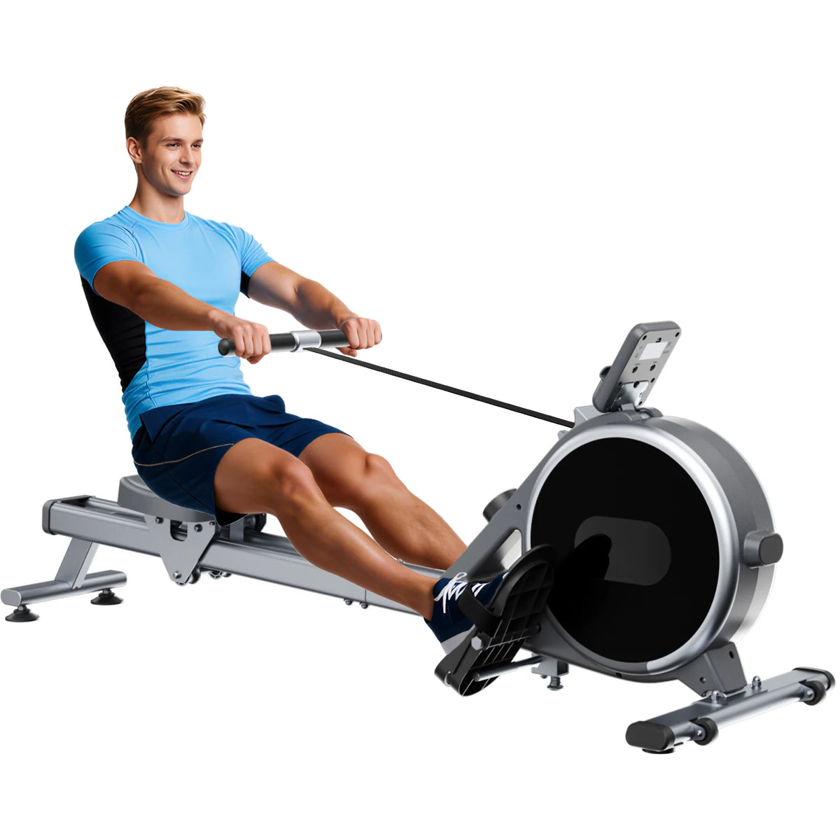 Home Rowing Machine 32Level Adjustable Resistance 300LBS Trainer Row Machine LED Monitor Tablet Holder Bluetooth Fitness Machine