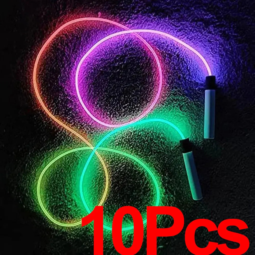 Luminous Jump Rope Kids Adults LED Glowing Skipping String Rope Fitness Training ABS Anti Slip Handles Outdoor Sports