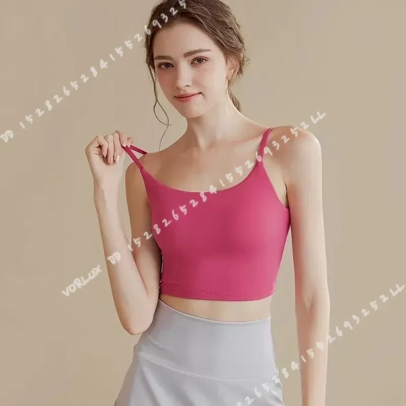 Women Sports Bra Push Up Fixed Padded Fitness Vest for Running Gym Yoga Breathable Sports Underwear Top