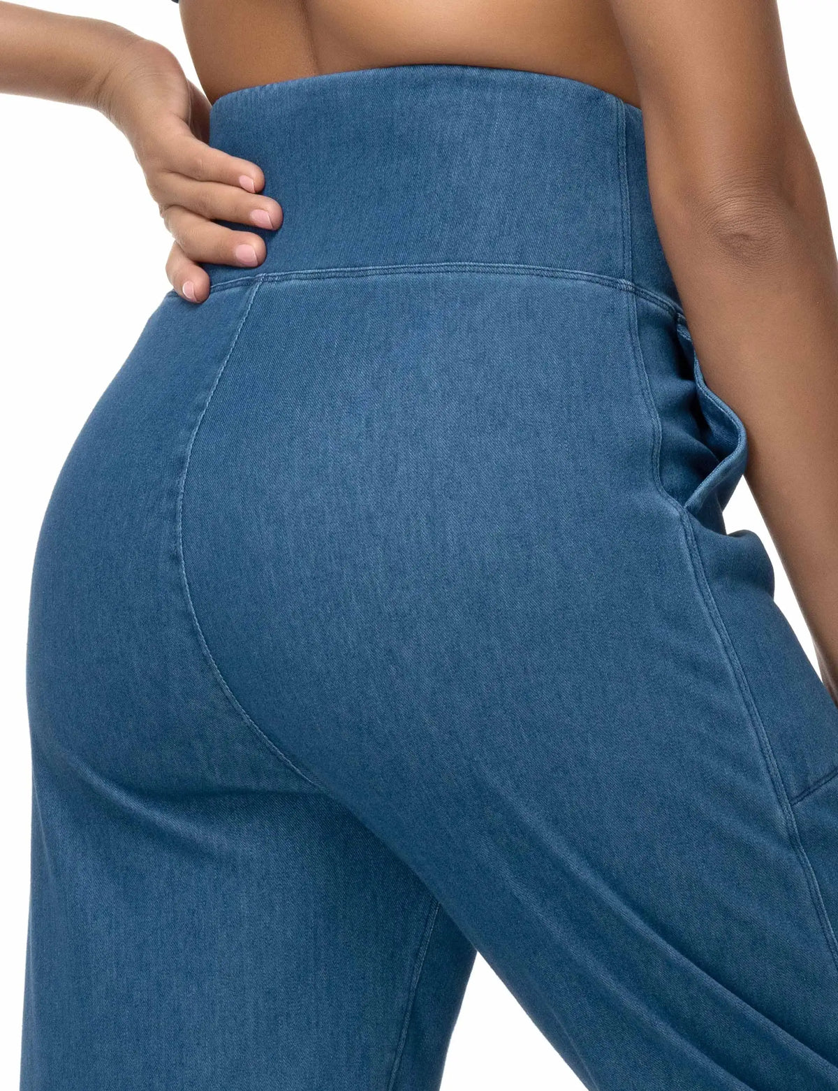 THE GYM PEOPLE Women's High Waisted Denim Joggers Pants Stretchy Tapered Pull On Casual Workout Jeans Jeggings with Pockets