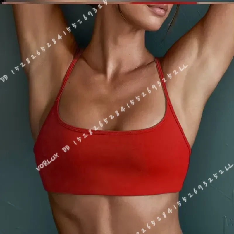 Women Cross Back Sports Bra Shockproof Gathered Gym Running Yoga Vest Summer Outdoor Comfortable Fitness Wear
