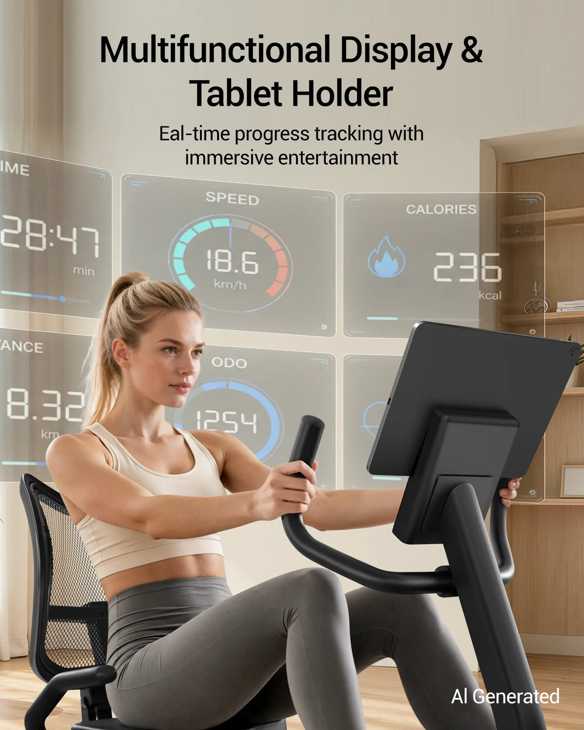 Recumbent Exercise Bike, Quiet Recumbent Stationary Bike for Adults & Seniors, Magnetic Stationary Bike with 16-Level Resistance, Supports 350LB, Heart Rate Handle & LCD Display