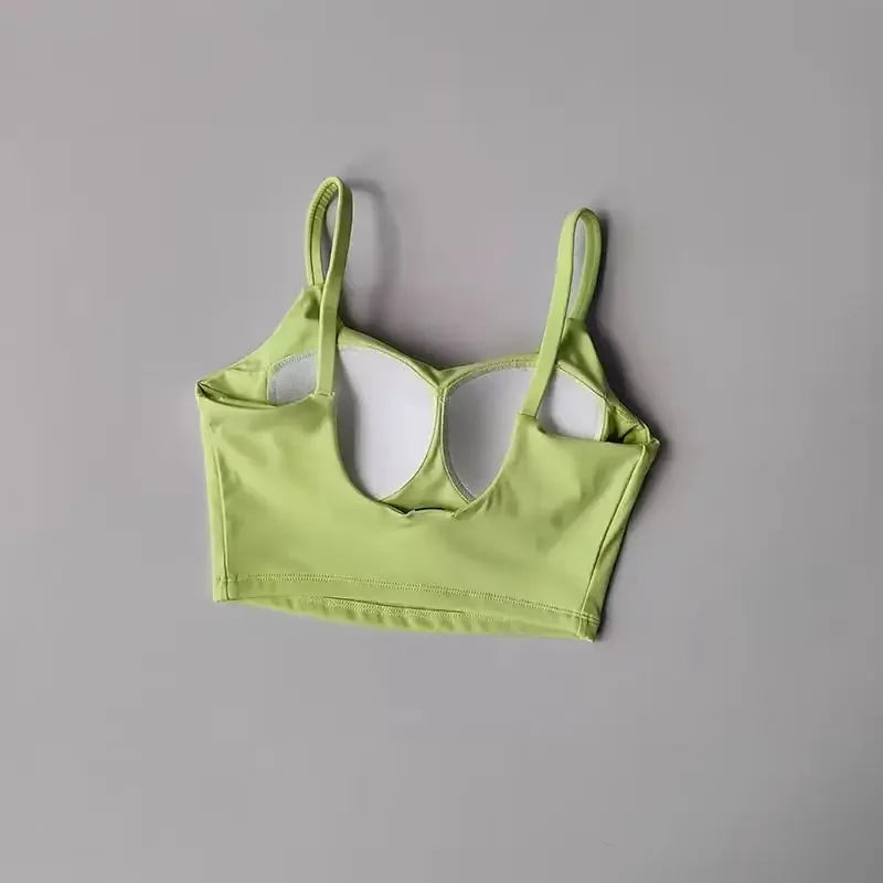 Women Sports Bra Push Up Fixed Padded Fitness Vest for Running Gym Yoga Breathable Sports Underwear Top