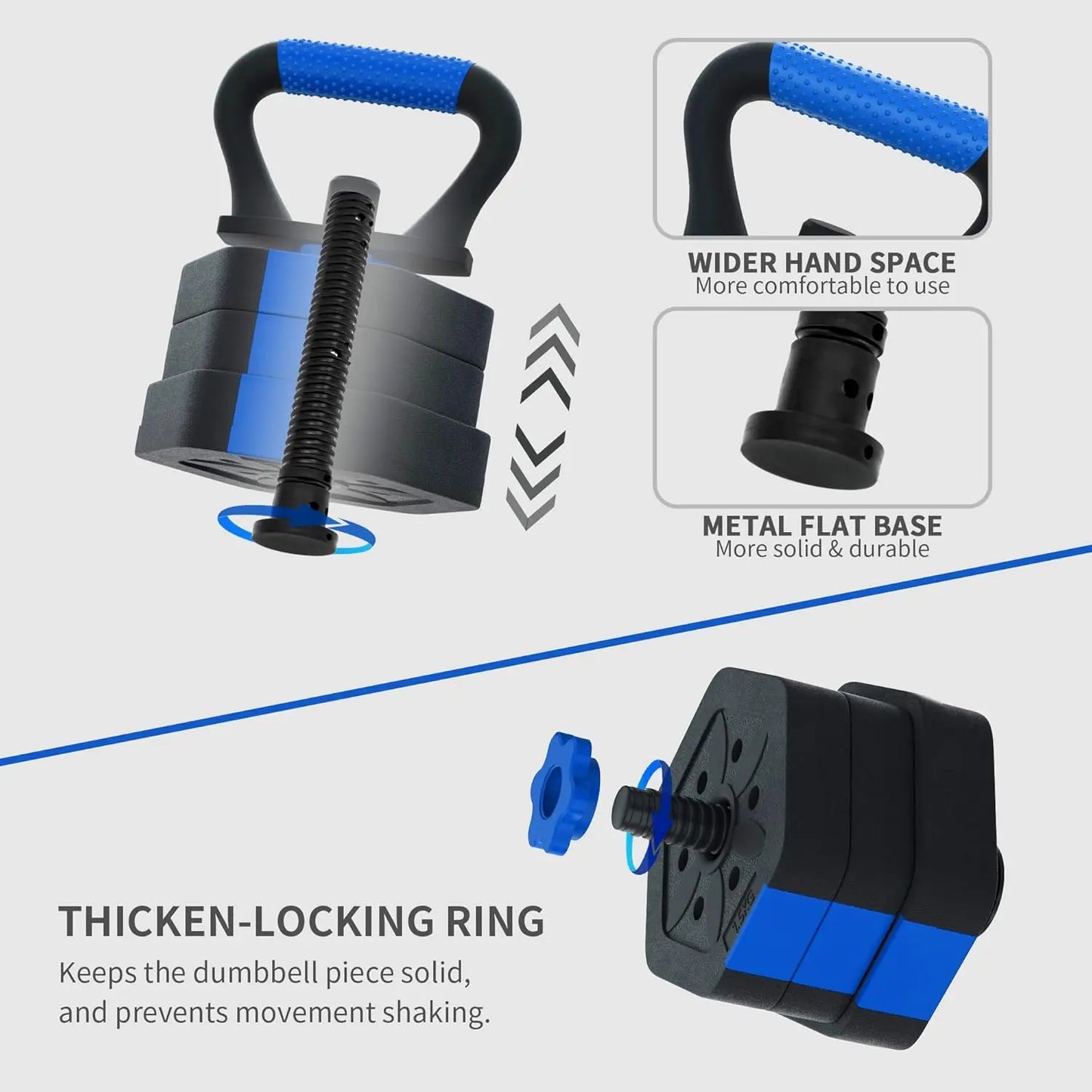 Adjustable Dumbbell Set with Connector, Hexagon Non-Rolling Weights for Home Gym