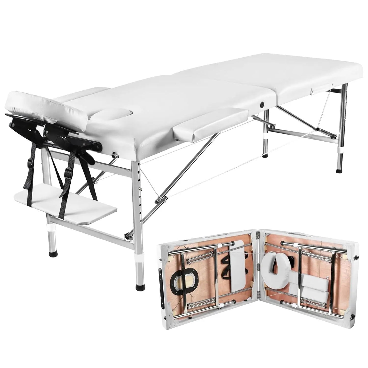 Portable 24' Wide Massage Table Adjustable Folding Lightweight Aluminum Esthetician Bed Tattoo Chair，Customized