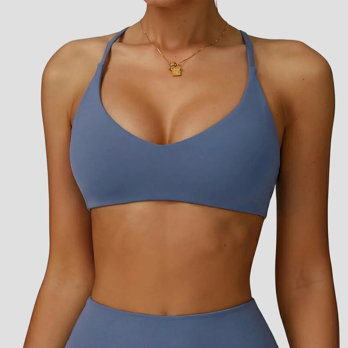Women High Support Back Cross Sports Bra Push‑Up Yoga Crop Top Solid Color Gym Running Workout Pilates Fitness Active Underwear