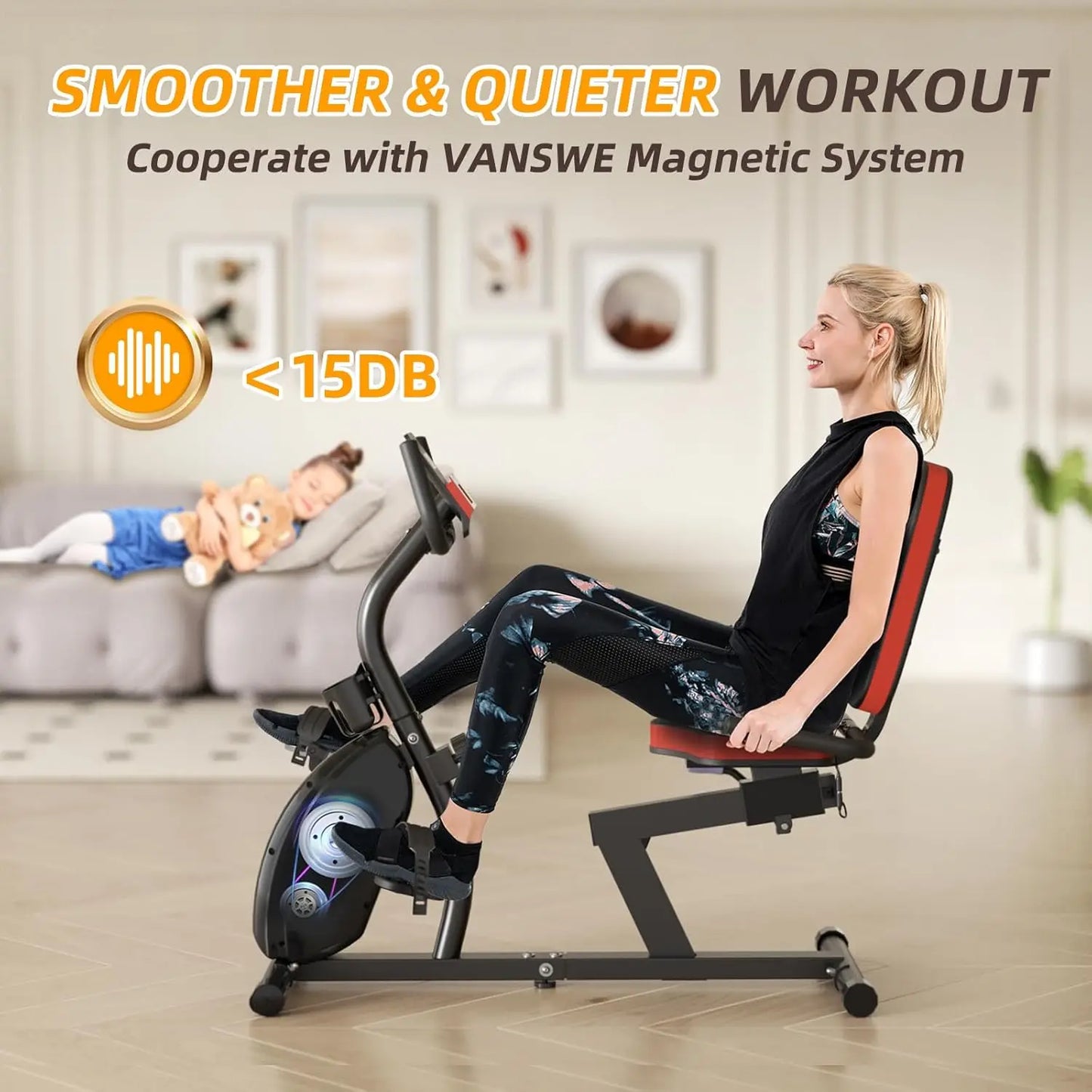 Exercise Bike, Recumbent Stationary Bikes for Home 400 LBS Weight Capacity, Exercise Bike for Home Seniors