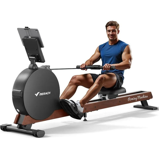 MERACH Pro-Grade Rowing Machines for Home, Smart Magnetic Rowing Machine with Self-Generation, Double Resistance