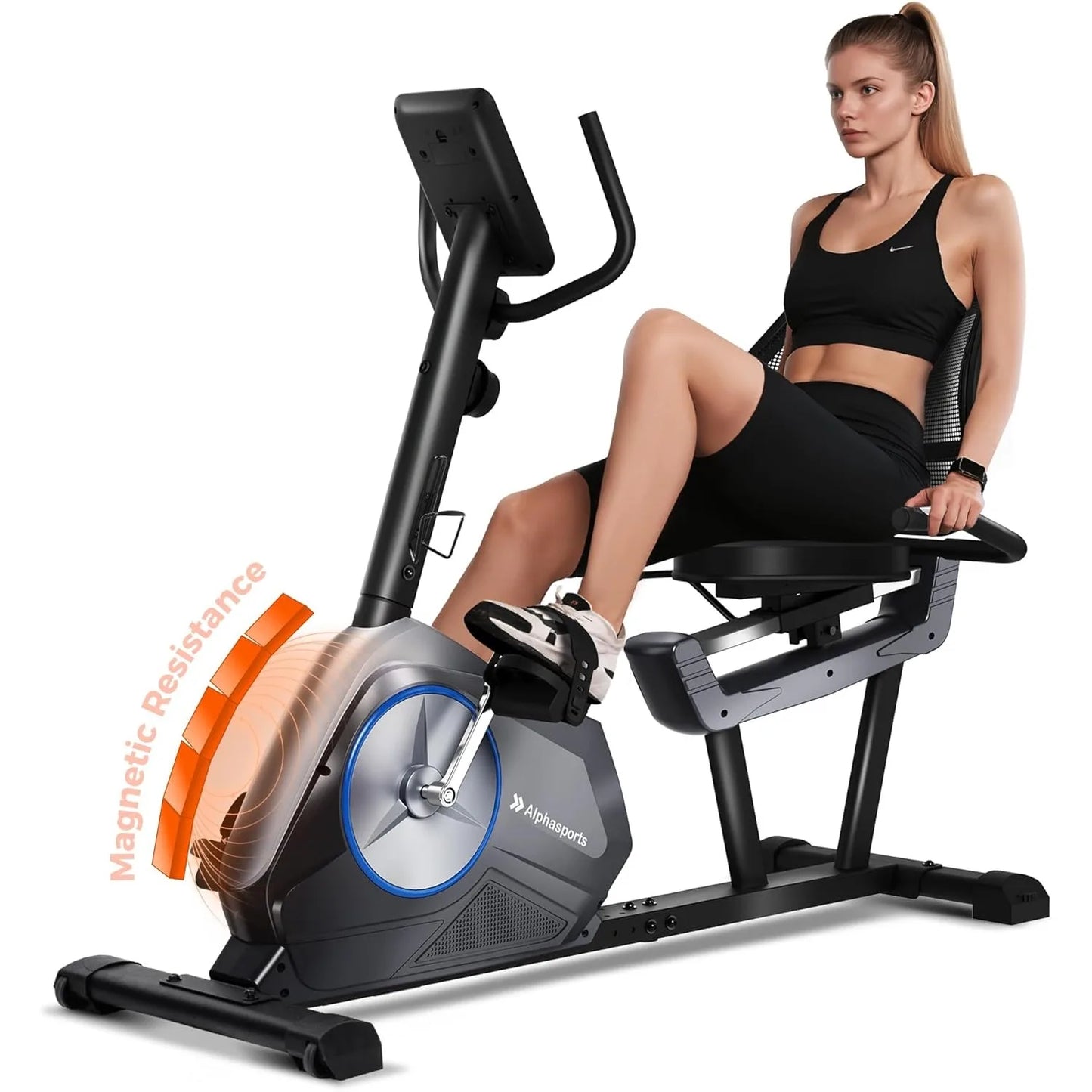 Recumbent Exercise Bike for Adult and Seniors,Stationary Bike,400 lbs Capacity,16-level Magnetic Resistance, Customized