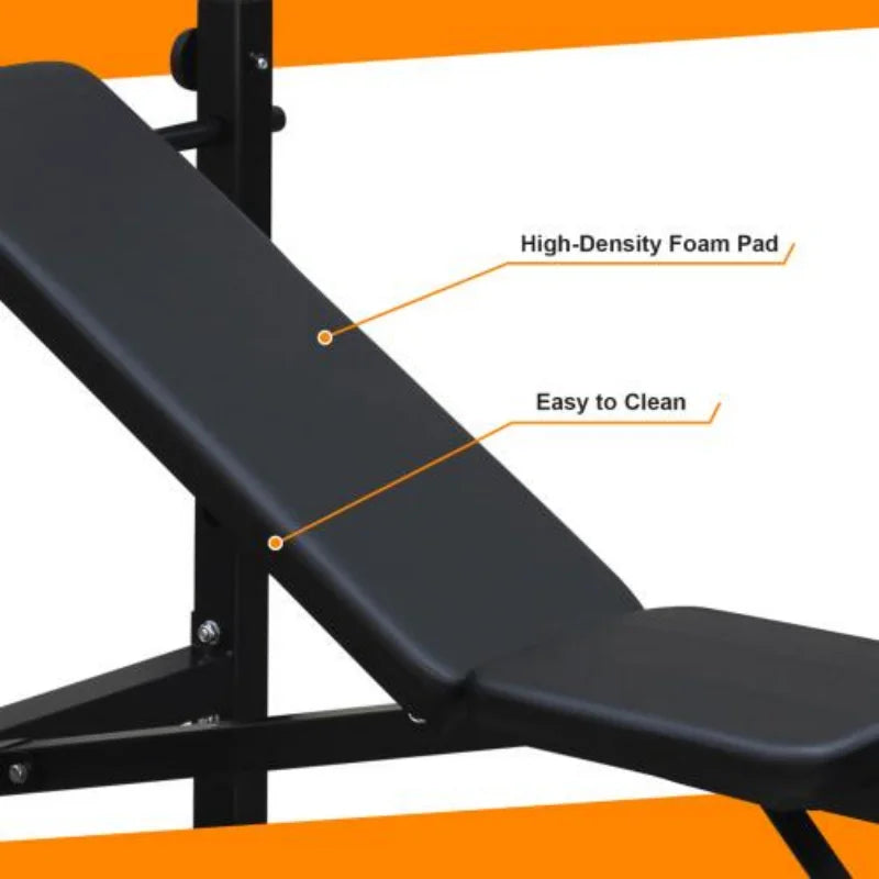 Weight Bench Full Body Workout For Home Gym With Squat Rack And Bench Press Adjustable Strength Training Equipment