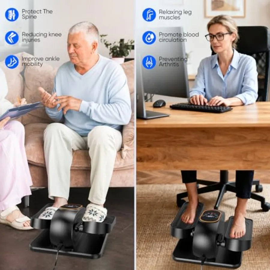Electric Ellipse Leg Exerciser as Seen on TV Under Desk Elliptical Machine with Quiet Motor Remote Control LCD Display - Portab