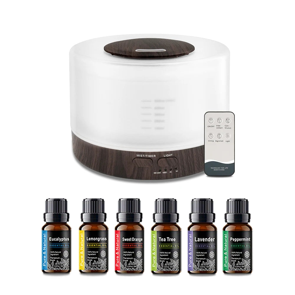 Electric Smell Distributor Humidifier Essential Oil Air Car Ionizer Bedroom Umidificator Environments Aroma Diffuser the Room Send 6 bottles of essential oil
