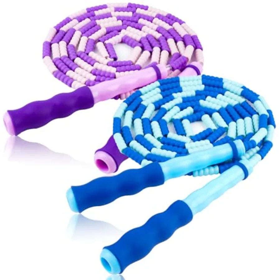 Jump Rope for,Adjustable Jump Ropes for 4 5 6 7 8 10 12, Tangle Free Jumping Rope Age 8-12, Segmented Soft Beaded Skipping Rope