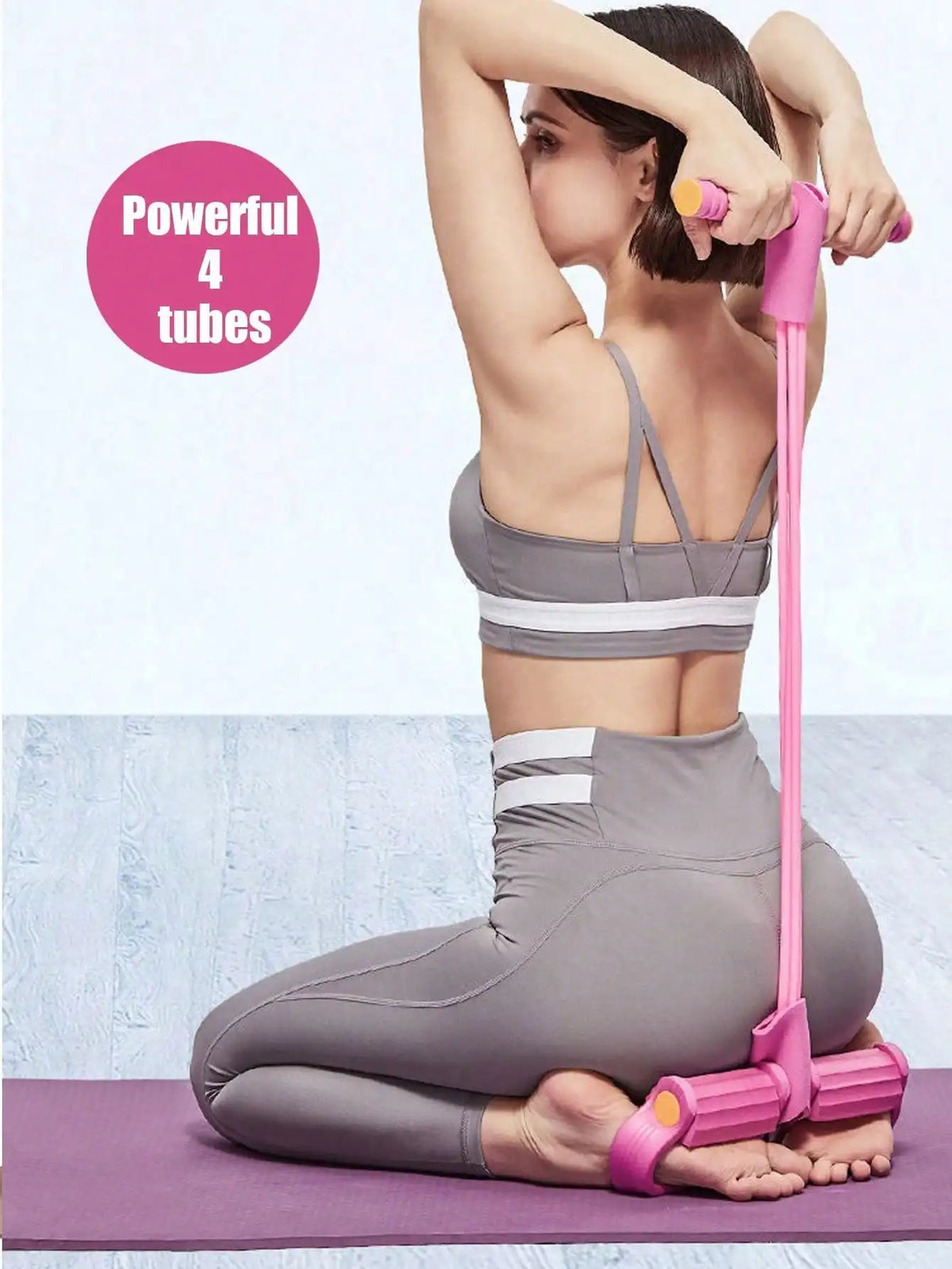 1pc Home Fitness Resistance Bands - 4 Elastic Pull Ropes, Suitable For Full Body Workout, Abdominal Exercise, Rowing And Other Fitness Activities - Enhance Strength And Flexibility