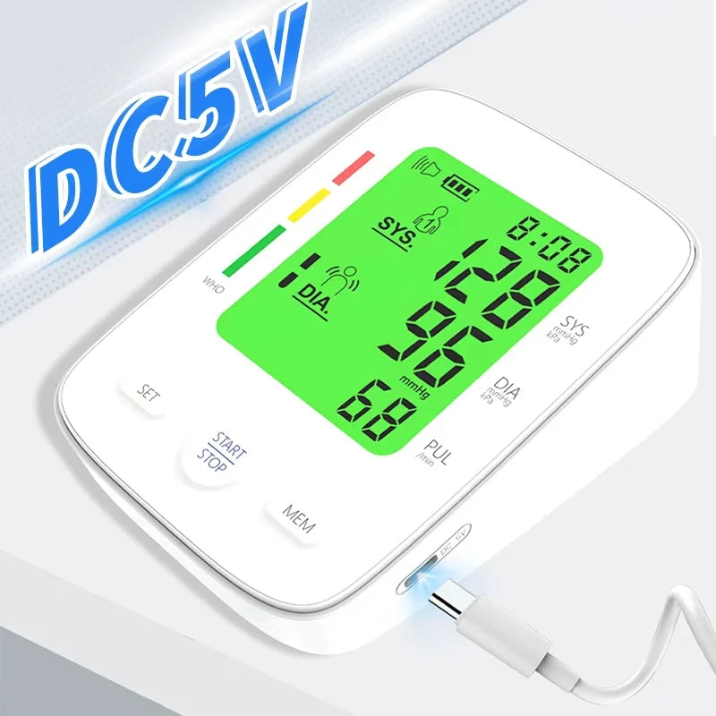 Kingclinic LCD Portable Upper Arm Blood Pressure Monitor Portable Digital Sphygmomanometer BP monitor