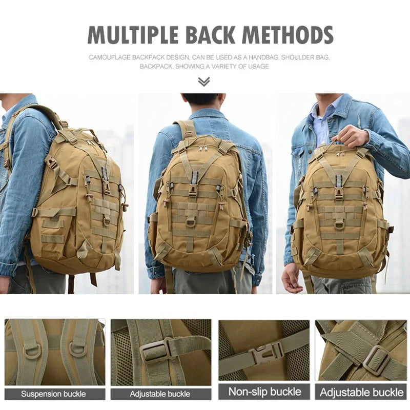 40L Camping backpack Men's Outdoor Bag Travel bag Camo Molle Hiking Backpack Hiking Outdoor reflective shoulder bag