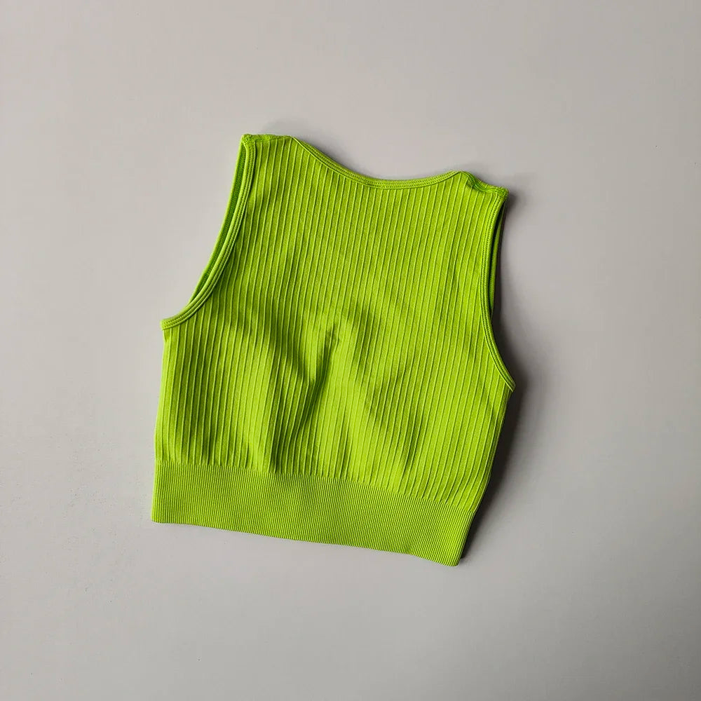 Women Seamless Yoga Bra Sports Bra Anti-Sweat Shockproof Crop Top Push Up Sport Bra Gym Workout Top Fitness Top