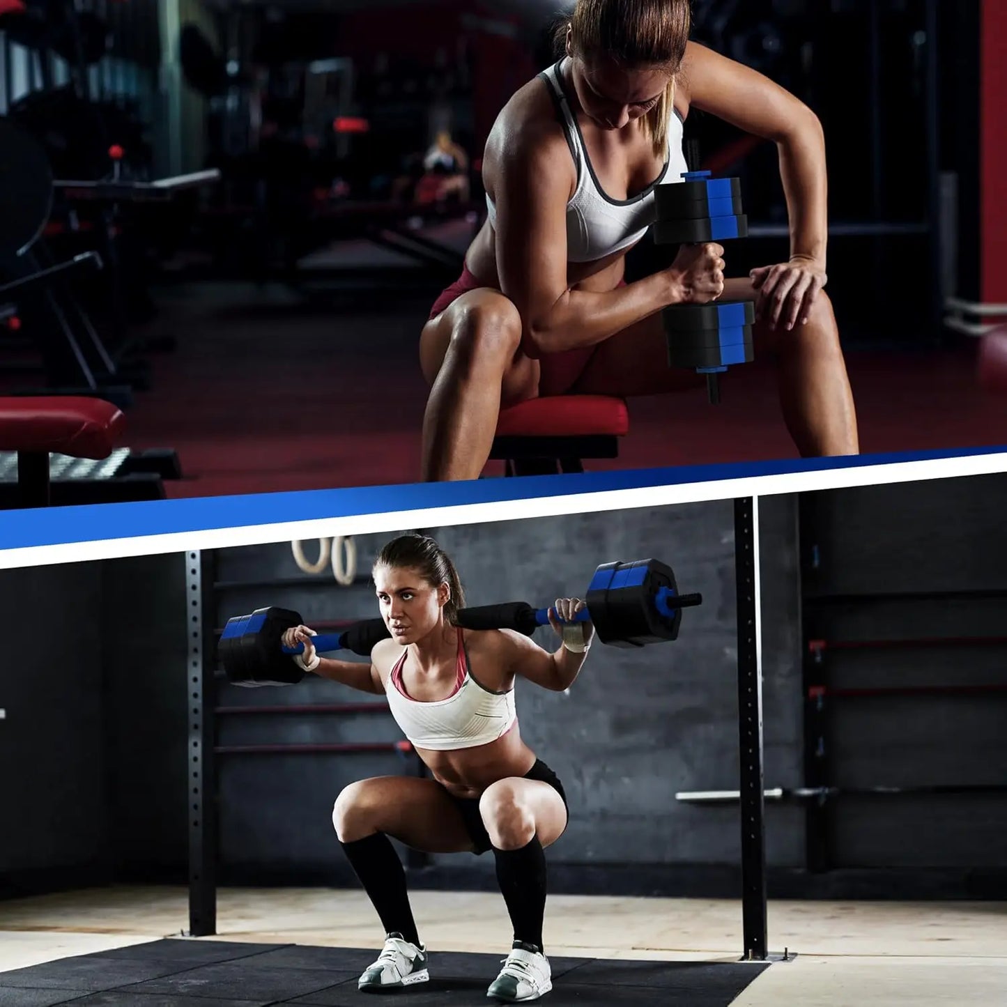 Adjustable Dumbbell Set with Connector, Hexagon Non-Rolling Weights for Home Gym