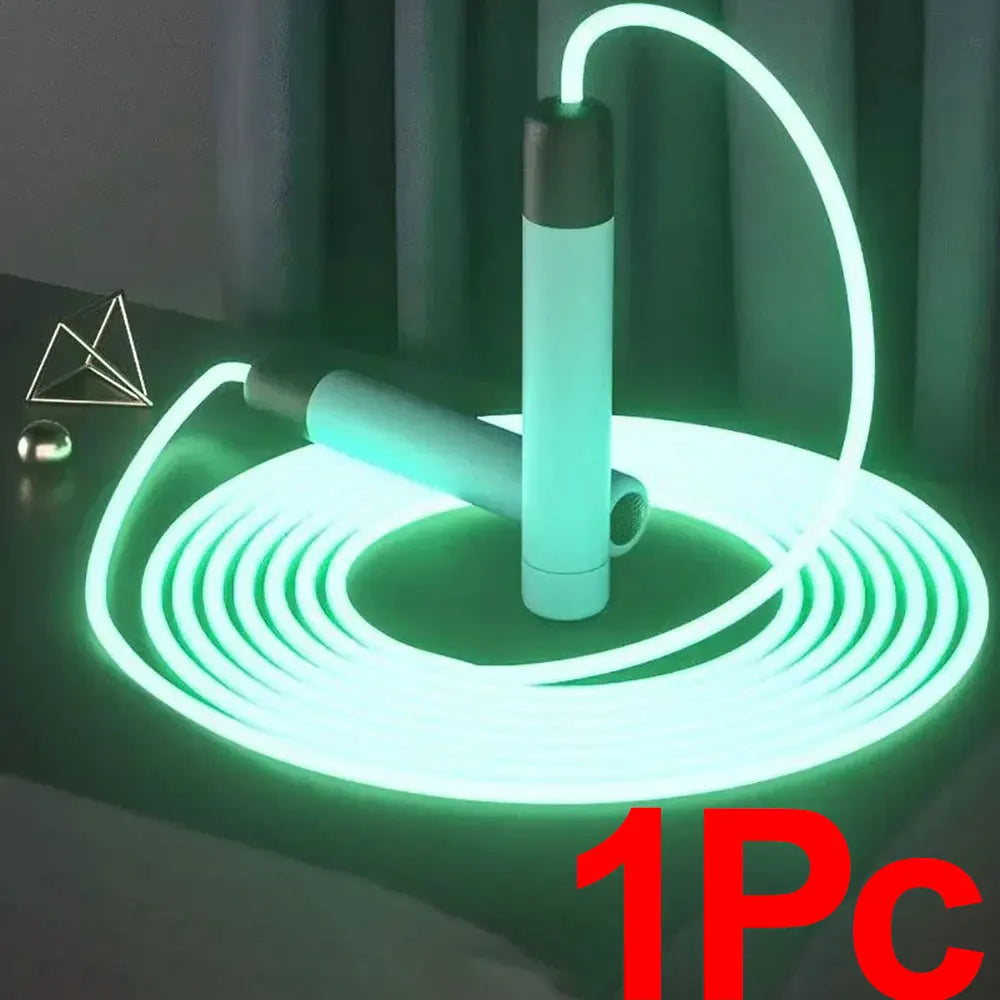 Luminous Jump Rope Kids Adults LED Glowing Skipping String Rope Fitness Training ABS Anti Slip Handles Outdoor Sports