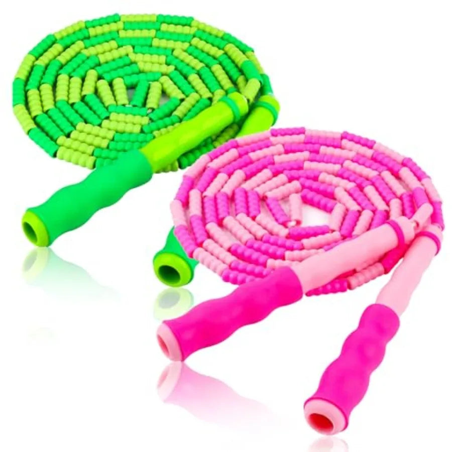 Jump Rope for,Adjustable Jump Ropes for 4 5 6 7 8 10 12, Tangle Free Jumping Rope Age 8-12, Segmented Soft Beaded Skipping Rope