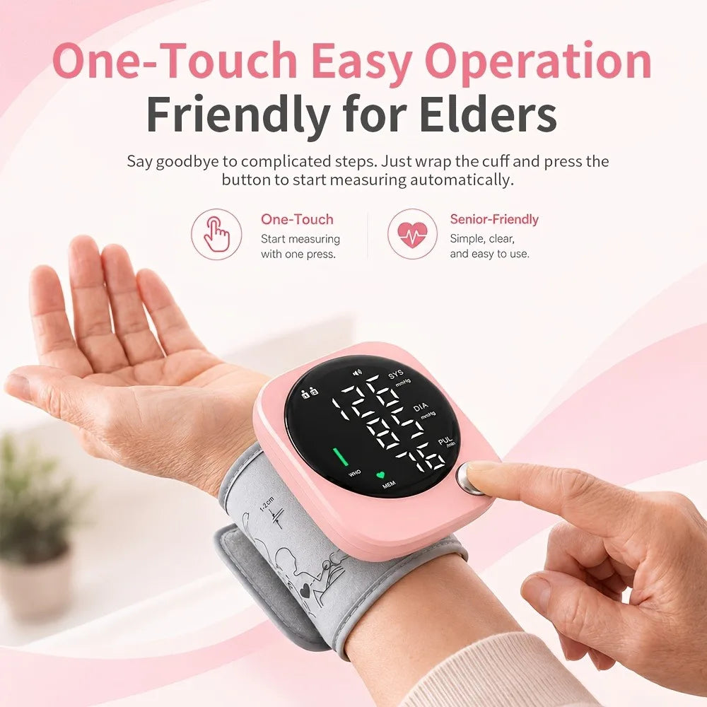 Automatic Wrist Blood Pressure Monitor with Adjustable Cuff, Large LCD Display & Voice Broadcast. Features Irregular Heartbeat Detection, Pulse Monitor & USB Charging. Accurate BP Machine, Ideal Gift for Parents &. 2x99 Memor