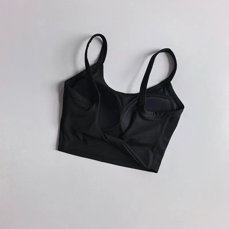 Women Sports Bra Push Up Fixed Padded Fitness Vest for Running Gym Yoga Breathable Sports Underwear Top