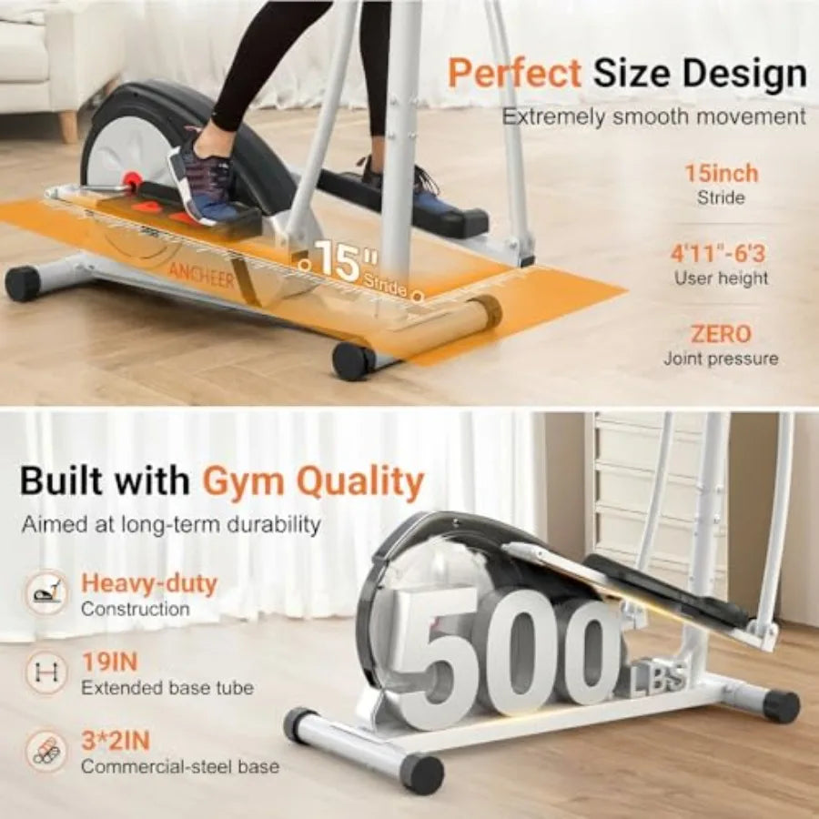 Elliptical Exercise Machine Elliptical Trainer for Home Gym Exercise Equipment 500Lbs Max Weight Ultra-Silent Elliptica