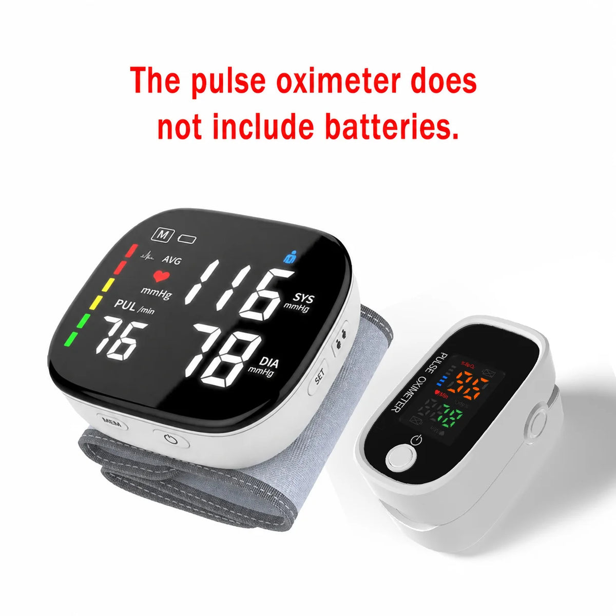 2-3 pcs Blood Pressure, SpO2 & Temperature Monitoring, Rechargeable Blood Pressure Monitor Large Font Large-sized LCD Screen Voice Broadcast Portable Capable of Storing Monitoring Data