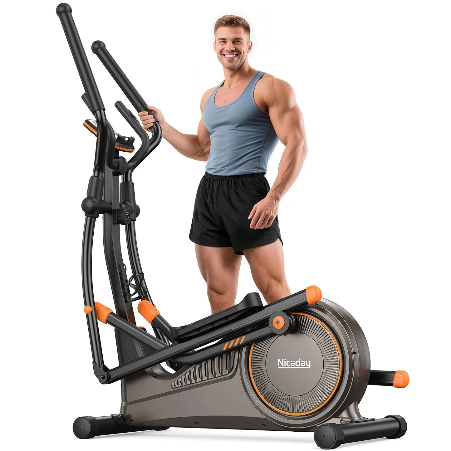 Niceday Elliptical Exercise Machine, Elliptical Machine for Home, Magnetic Elliptical Trainer with 15.5IN-19IN Stride, 1