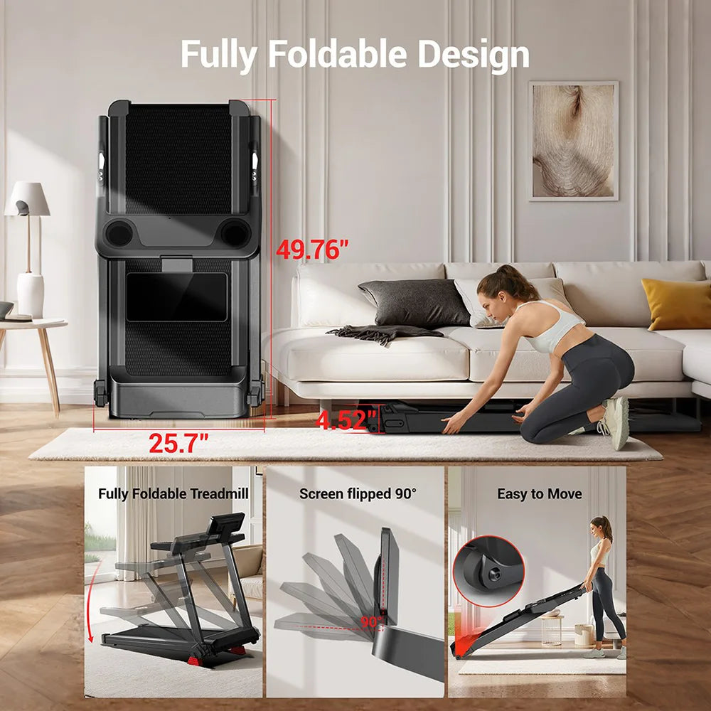 UMAY L20 Treadmill with 20% Manual Incline, 3-Level Incline Adjustment, 3.5HP Brushless Motor, 400 lbs Max Load, 108×41.2cm Wide Belt, Touchscreen Display & Ultra-Slim Fold for Family Use, Local delivery