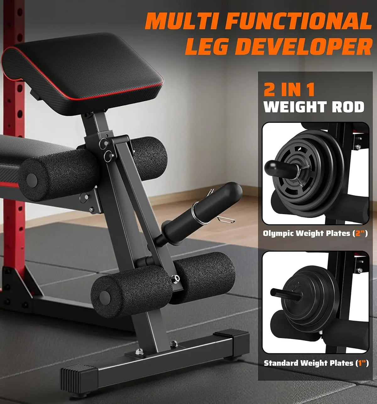 Adjustable Weight Bench with Leg Extension & Headrest, 900LBS Incline Decline Flat Bench for Home Gym Exercise, Customized
