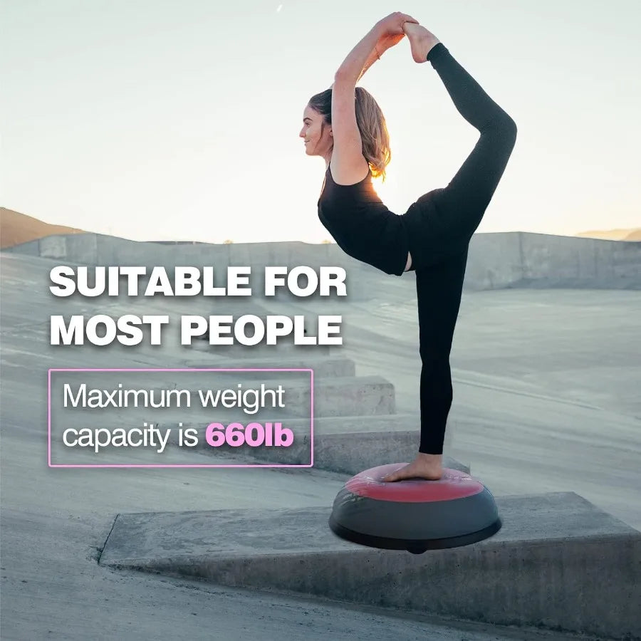 Balance Ball Balance Trainer 660Lbs Weight Capacity IFAST 23" Half Ball with Resistant Band Anti Burst Design AntiSlip Surface