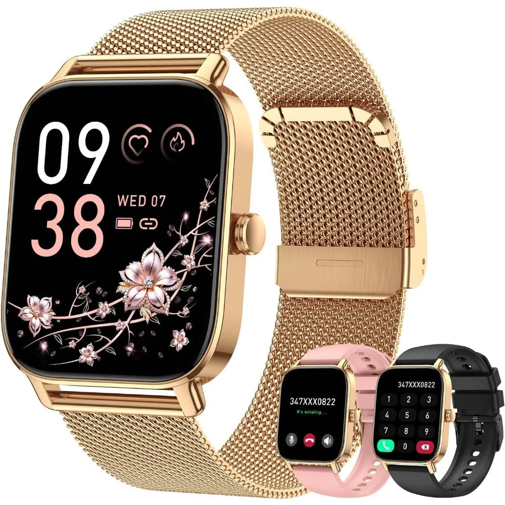 Women's Fitness Tracker Smartwatch: Waterproof Bluetooth Activity Monitor with Heart Rate and SpO2 for Android/iPhone