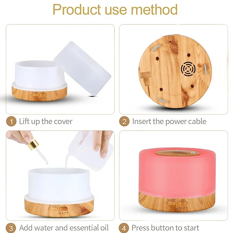 Electric Smell Distributor Humidifier Essential Oil Air Car Ionizer Bedroom Umidificator Environments Aroma Diffuser the Room Send 6 bottles of essential oil