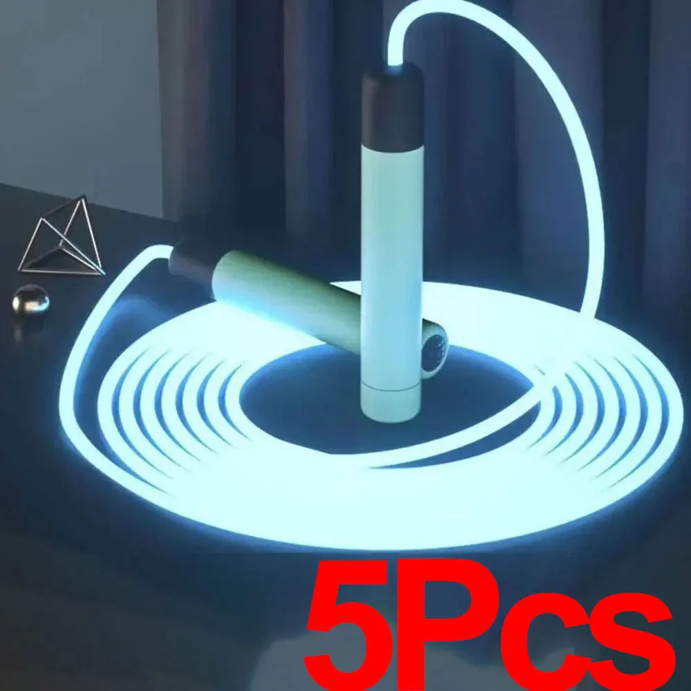 Luminous Jump Rope Kids Adults LED Glowing Skipping String Rope Fitness Training ABS Anti Slip Handles Outdoor Sports