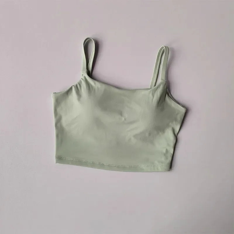 Women Sports Bra Push Up Fixed Padded Fitness Vest for Running Gym Yoga Breathable Sports Underwear Top