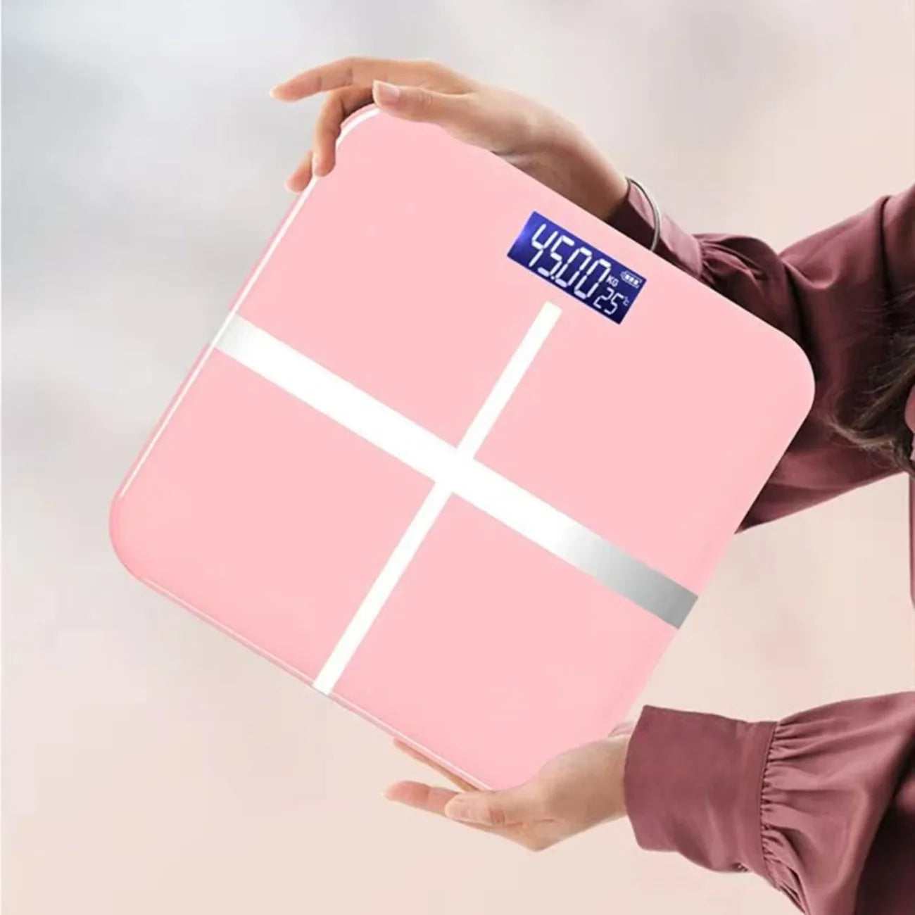 Smart Body Weight Scale with LED Display – USB Rechargeable Digital Bathroom Scale for Home & Office