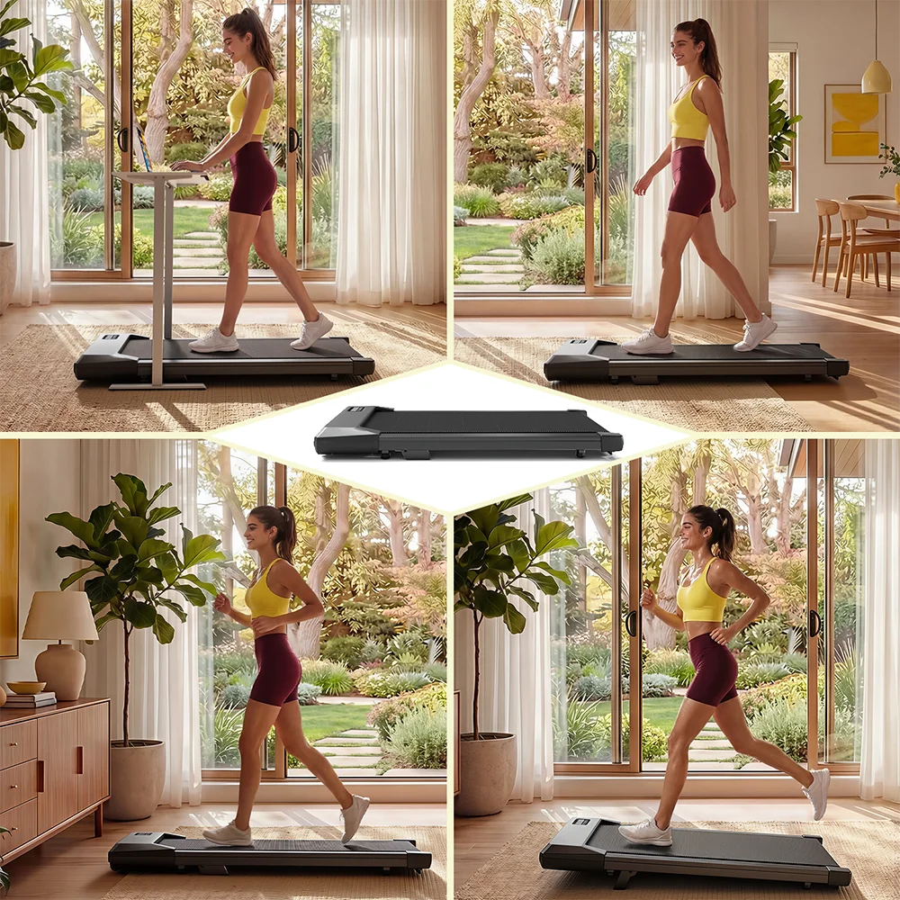 2in1 Walking Pad Mini Treadmill Portable for Home&Office Under Desk LCD Screen Max 300lbs Quiet Treadmills Exercise Machine