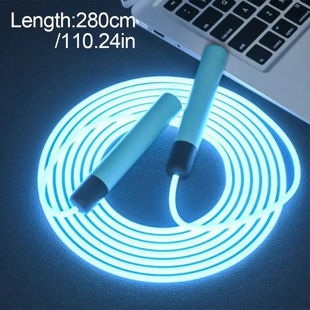 Luminous Jump Rope Kids Adults LED Glowing Skipping String Rope Fitness Training ABS Anti Slip Handles Outdoor Sports