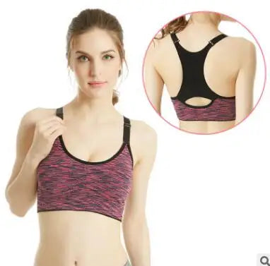 Women Sport Bra Professional Front Zipper Running Yoga Bra Vest Push Up Shockproof Wirefree Crop Top Fitness Bra