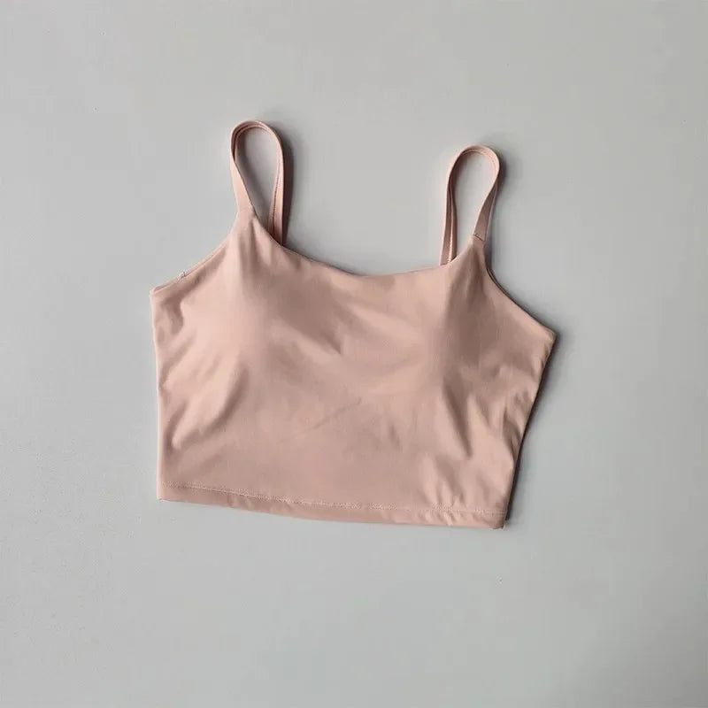 Women Sports Bra Push Up Fixed Padded Fitness Vest for Running Gym Yoga Breathable Sports Underwear Top