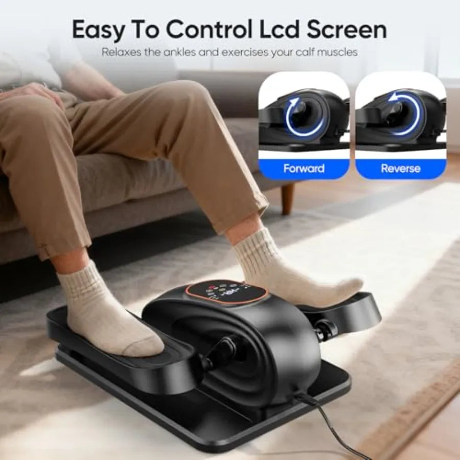 Electric Ellipse Leg Exerciser as Seen on TV Under Desk Elliptical Machine with Quiet Motor Remote Control LCD Display - Portab