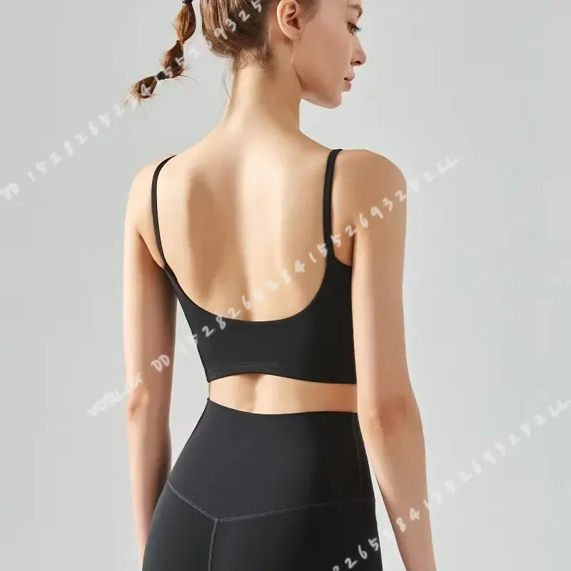 Women Sports Bra Push Up Fixed Padded Fitness Vest for Running Gym Yoga Breathable Sports Underwear Top