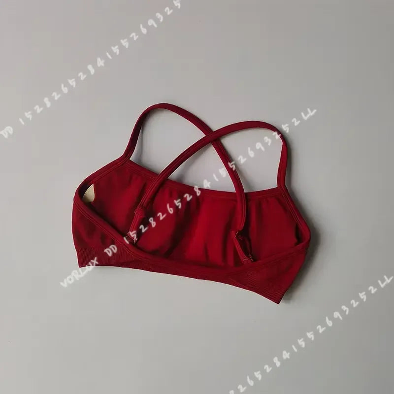 Seamless Sports Bra for Women Shockproof Gym Top Crop Tube Yoga Shirt Fitness Scrunch Butt Workout Suit Beautiful Back Design