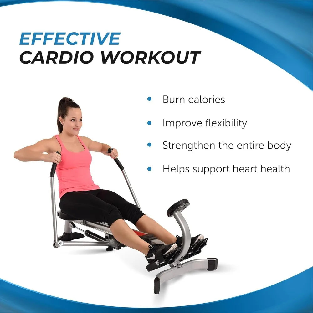 Stamina Hydraulic Rowing Machine, BodyTrac Glider with Cylinder Resistance, 250 Lbs - Home